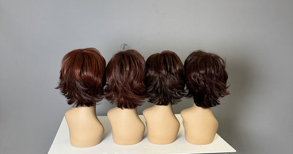 Auburn & brunette blends in studio light