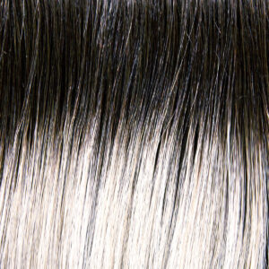 Lightest Grey Silver Blend Rooted Medium Brown